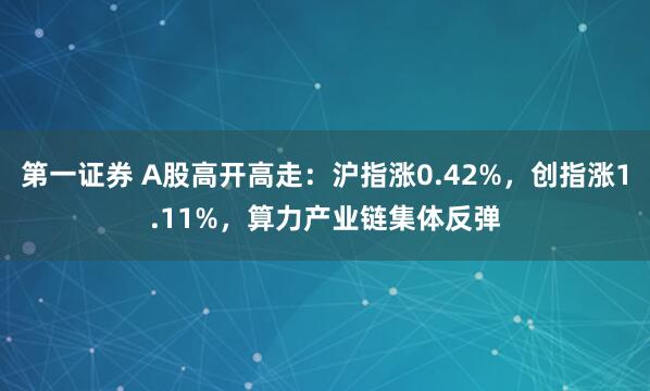 第一证券 A股高开高走：沪指涨0.42%，创指涨1.11%，算力产业链集体反弹