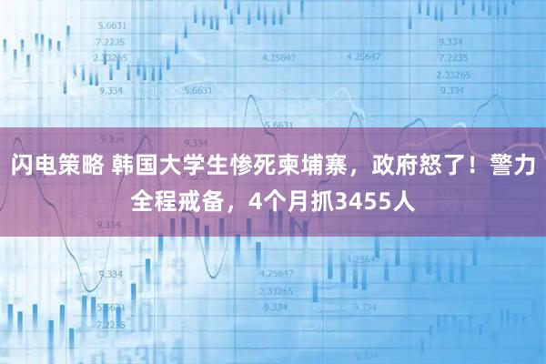 闪电策略 韩国大学生惨死柬埔寨，政府怒了！警力全程戒备，4个月抓3455人