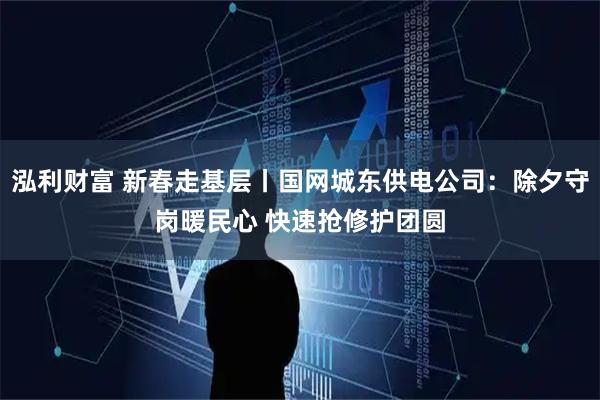 泓利财富 新春走基层丨国网城东供电公司：除夕守岗暖民心 快速抢修护团圆